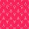 White line Mushroom icon isolated seamless pattern on red background. Vector