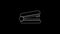 White line Office stapler icon isolated on black background. Stapler, staple, paper, cardboard, office equipment. 4K