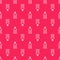 White line Orujo icon isolated seamless pattern on red background. Vector