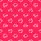 White line Puffer fish icon isolated seamless pattern on red background. Fugu fish japanese puffer fish. Vector.