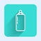 White line Punching bag icon isolated with long shadow. Green square button. Vector Illustration