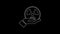 White line Radioactive in hand icon isolated on black background. Radioactive toxic symbol. Radiation Hazard sign. 4K