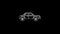 White line Sedan car icon isolated on black background. 4K Video motion graphic animation