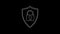 White line Shield security with lock icon isolated on black background. Protection, safety, password security. Firewall