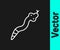 White line Snake icon isolated on black background. Vector