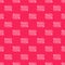 White line Towel icon isolated seamless pattern on red background. Vector
