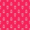 White line Ukrainian cossack icon isolated seamless pattern on red background. Vector