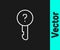 White line Undefined key icon isolated on black background. Vector Illustration