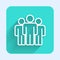 White line Users group icon isolated with long shadow. Group of people icon. Business avatar symbol - users profile icon