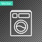 White line Washer icon isolated on transparent background. Washing machine icon. Clothes washer - laundry machine. Home
