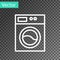 White line Washer icon isolated on transparent background. Washing machine icon. Clothes washer - laundry machine. Home