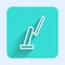 White line Windscreen wiper icon isolated with long shadow. Green square button. Vector Illustration