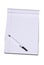 White lined legal notepad