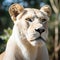 white lioness in zoo close up  Made With Generative AI illustration