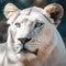 white lioness in zoo close up  Made With Generative AI illustration