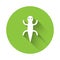 White Lizard icon isolated with long shadow. Green circle button. Vector