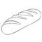 The white loaf of bread. vector illustration