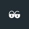 White Lock and Unlock icon flat on black font.