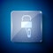 White Lockpicks or lock picks for lock picking icon isolated on blue background. Square glass panels. Vector