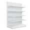 White Long Blank Empty Showcase Displays With Retail Shelves Products