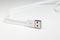 White long cable usb on white background