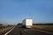 White lorry on an open road