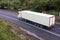 White lorry travelling on motorway