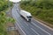 White lorry travelling on motorway