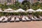 White loungers by the pool