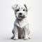 White Low Poly 3d Dog In Glasgow Style On Grey Background