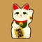 white lucky cat cute Japanese graphic design