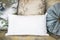 White lumbar pillow case Mockup. Interior photo