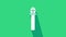 White Magic staff icon isolated on green background. Magic wand, scepter, stick, rod. 4K Video motion graphic animation