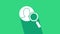 White Magnifying glass for search a people icon isolated on green background. Recruitment or selection concept. Search