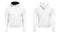 White male hoodie sweatshirt long sleeve with clipping path, mens hoody design mockup for print, isolated on white background.