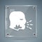 White Man coughing icon isolated on grey background. Viral infection, influenza, flu, cold symptom. Tuberculosis, mumps