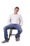 White man sitting on chair relaxed