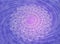 White mandala on a violet and purple vortex background.