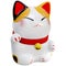 White Maneki Neko raised right paw 3d render left angle