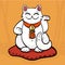 white maneki neko talisman cat