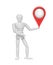 White mannequin with GPS location symbol