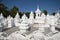 White many stupa inside Wat SUan Dok, where is famous temple in Chiangmai