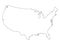 White map of USA