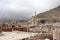 White marble arch gates among the ruins of ancient city Sagalassos in Turkey mountains