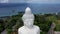 White Marble Big Buddha Statue Temple. Dolly Zoom Aerial View. Frame selection. Phuket Thailand