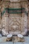 White marble carved wall of ablution fountain at the courtyard of the great Mosque of Muhammad Ali Pasha, Citadel of Cairo, Egypt