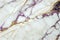 White marble with gold and violet veins abstract background