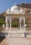 White marble Hindu cremation pavilion