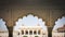 White marble interiors decorations t Agra Fort in Agra, India of the emperors rooms