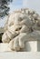 White marble lion sculpture in Alupka